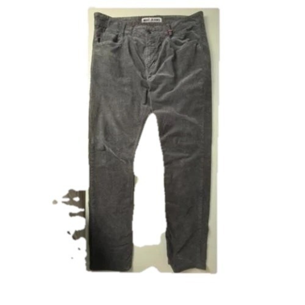 MAC Arne Pipe Mens 35x34 Gray Black Jeans Slim Straight Stretch Denim EU